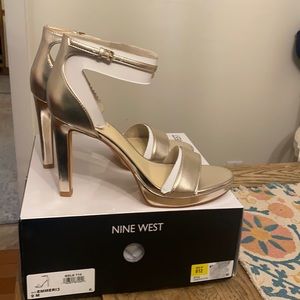 Nine West gold sandals heels